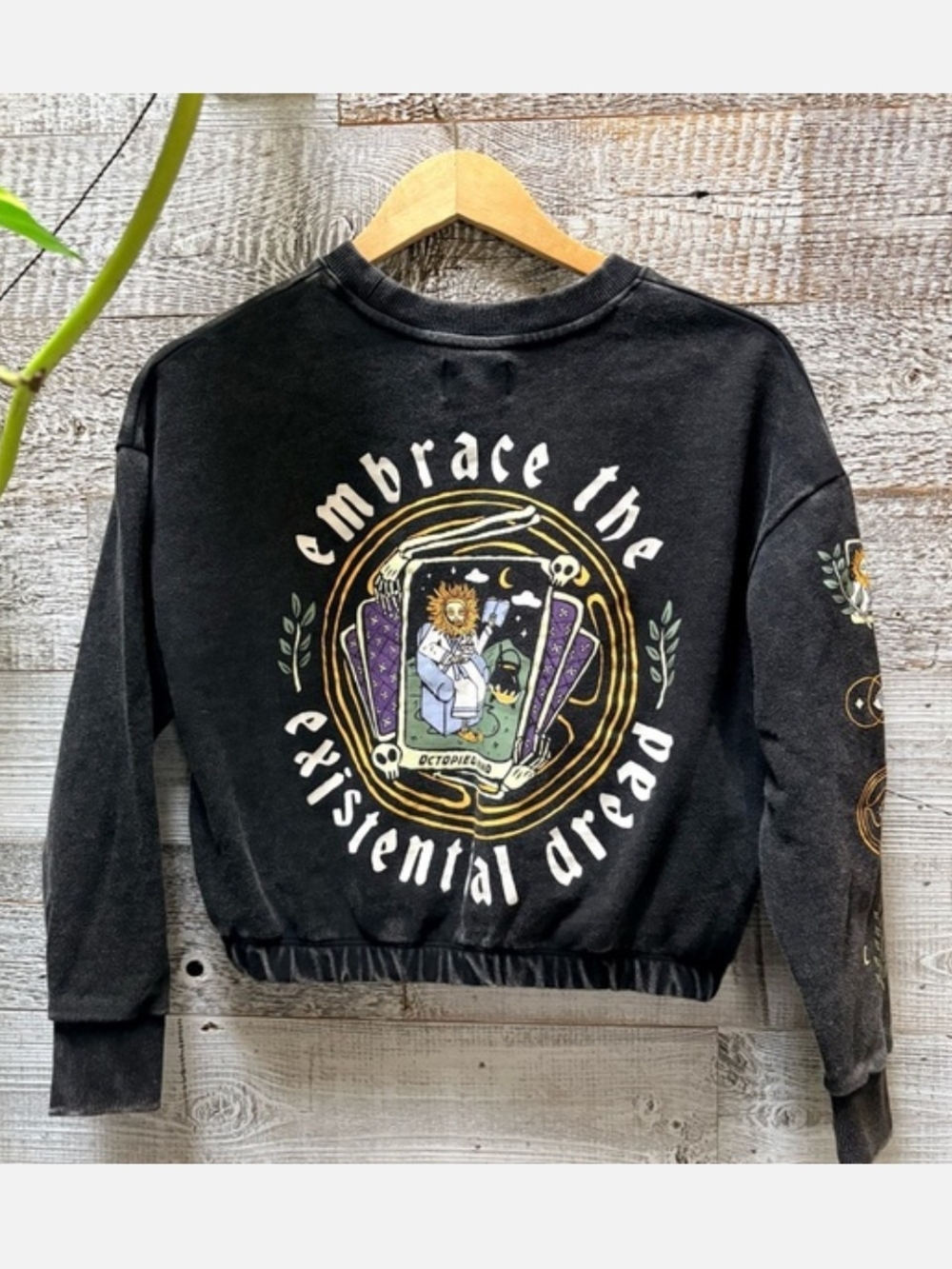 Embrace the Existential Dread Black Graphic Crewneck